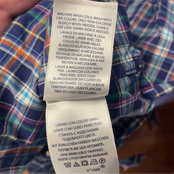 Polo Ralph Lauren Button-Down Plaid Blue Dress Shirt Boy Youth Size XL (18-20) - Picture 11 of 12